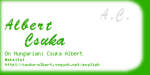 albert csuka business card